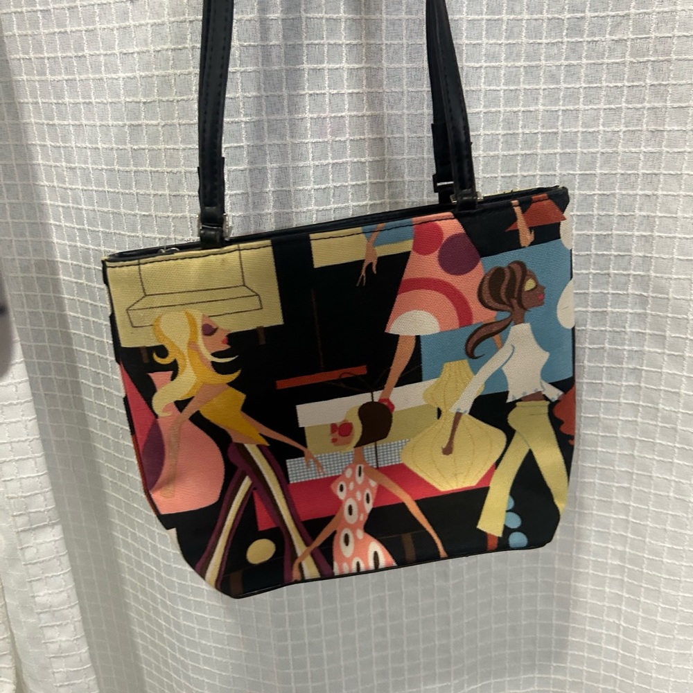 Graphic Beaded Fashion-Print Shoulder Bag in Multicolor - Picture 3 of 6